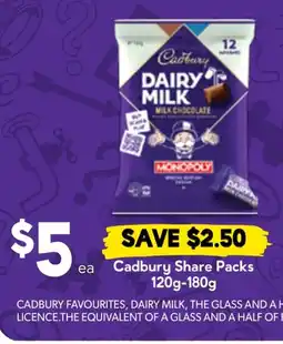Drakes Cadbury Share Packs offer