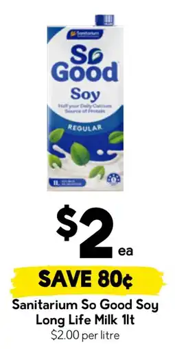 Drakes Sanitarium So Good Soy Long Life Milk offer