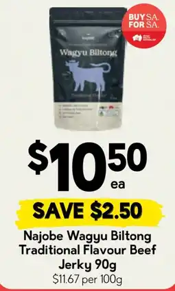 Drakes Najobe Wagyu Biltong Traditional Flavour Beef Jerky offer
