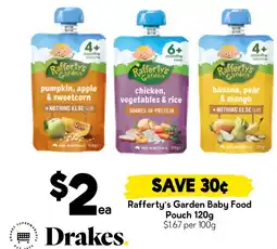 Drakes Rafferty's Garden Baby Food Pouch offer