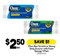 Drakes Chux Non Scratch or Heavy Duty Scourer with Foam Sponge offer