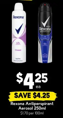 Drakes Rexona Antiperspirant Aerosol offer