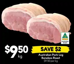 Drakes Australian Pork Leg Boneless Roast offer