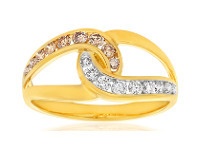 Shiels Australian Diamond 9ct Yellow Gold Twist Diamond Ring (TW=50pt) offer