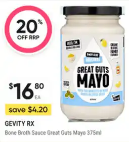 healthylife Gevity rx bone broth sauce great guts mayo offer
