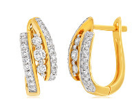 Shiels 9ct Yellow Gold Earrings Set with 0.35 Carat of White Diamonds offer
