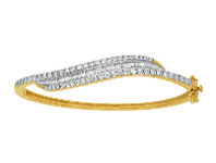 Shiels 9ct Yellow Gold 2 Carat Diamond Bangle with Brilliant and Taperd Baguette Diamonds offer