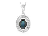 Grahams Jewellers 18ct White Gold Natural Sapphire & Diamond offer