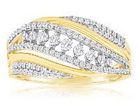 Shiels 9ct Yellow Gold Diamond Ring Set with 36 Round Brilliant Diamonds offer