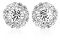Grahams Jewellers Sterling Silver Zirconia Round Stud Earrings offer