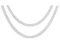 Sterling Silver 100 Gauge Diamond Cut 55cm Curb Chain
