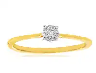 Shiels 9ct Yellow Gold Ring with 0.05 Carats of Diamonds and Infinity Detail on Side Profile offer