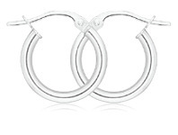 Grahams Jewellers 9ct White Gold Plain 15mm Hoops offer