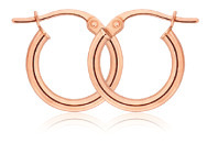Grahams Jewellers 9ct Rose Gold Plain 15mm Hoop Earrings European Made offer