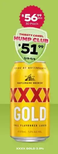 Thirsty Camel XXXX Gold offer