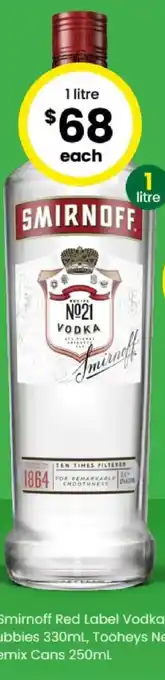 The Bottle O Smirnoff Red Label Vodka offer