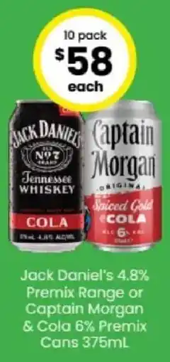 The Bottle O Jack Daniel's Tennessee Whiskey Cola offer