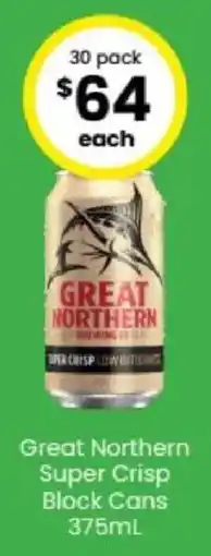 The Bottle O Great Northern Super Crisp Block Cans offer