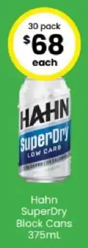 The Bottle O Hahn SuperDry Block Cans offer