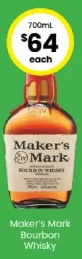 The Bottle O Maker's Mark Bourbon Whisky offer