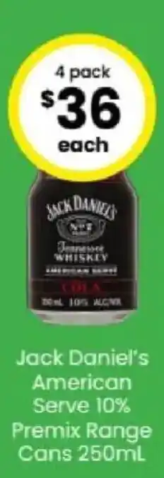 Jack Daniel's American Serve 10% Premix Range Cans