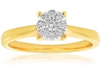 Shiels 9ct Yellow Gold Diamond Ring Set with 9 Stunning Diamonds offer