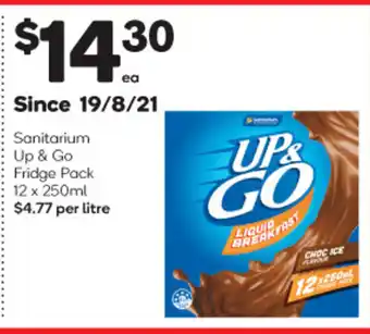 Woolworths Sanitarium Up & Go Fridge Pack offer