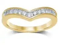 Shiels 9ct Yellow Gold Contour Diamond Ring with 13 Brilliant Diamonds offer
