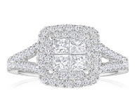 Shiels 9ct White Gold Diamond Ring Set with 68 Brilliant Cut Diamonds offer