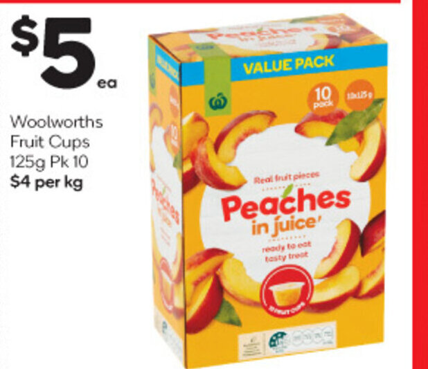 Woolworths Fruit Cups offer at Woolworths