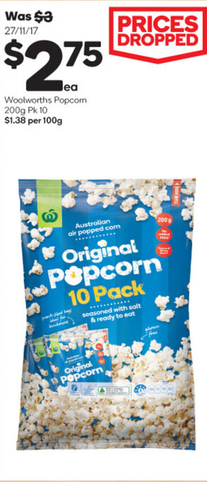 Woolworths Woolworths Popcorn offer