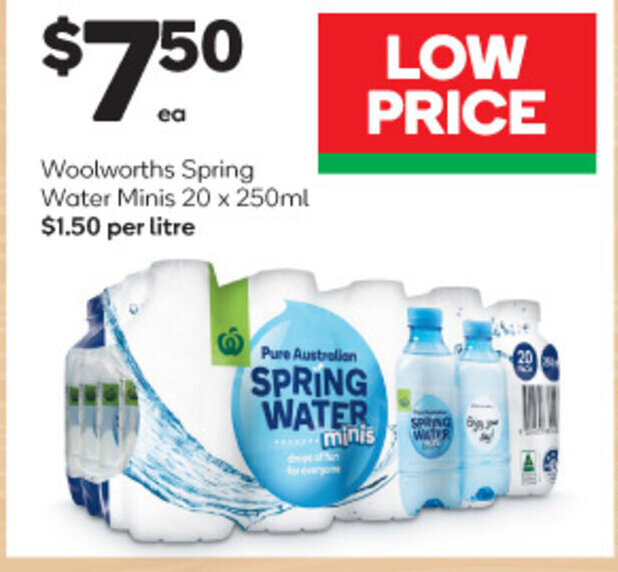 Woolworths Spring Water Minis offer at Woolworths