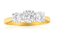 Shiels 9ct Yellow Gold Trilogy Cubic Zirconia Ring offer