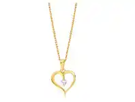 Shiels 9ct Yellow Gold Zirconia Heart Pendant offer