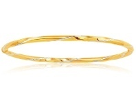 Shiels 9ct Yellow Gold Silver Filled Bangle 65mm offer