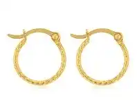 Shiels 9ct Yellow Gold Silver Filled Patterned 9mm Hoop offer