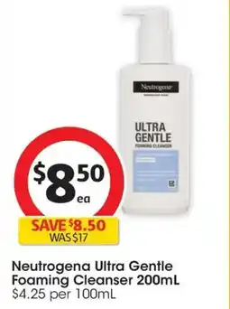 Coles Neutrogena Ultra Gentle Foaming Cleanser offer