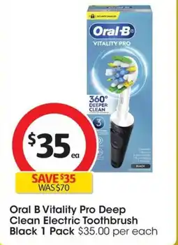 Coles Oral B Vitality Pro Deep Clean Electric Toothbrush Black offer