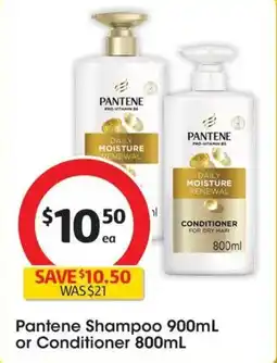 Coles Pantene Shampoo 900mL or Conditioner offer