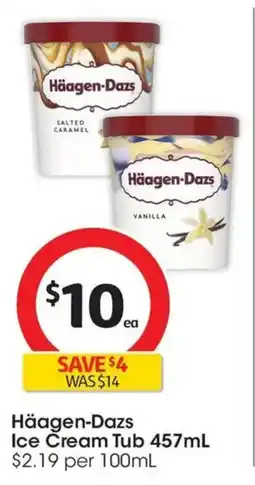 Coles Häagen Dazs Ice Cream Tub offer