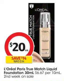 Coles L Oréal Paris True Match Liquid Foundation offer