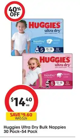 Coles Huggies Ultra Dry Bulk Nappies offer