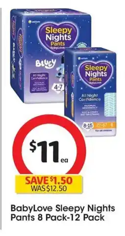 Coles BabyLove Sleepy Nights Pants offer