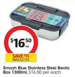 Coles Smash Blue Stainless Steel Bento Box offer