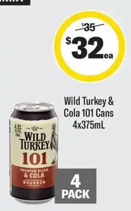 Coles Wild Turkey & Cola 101 Cans offer