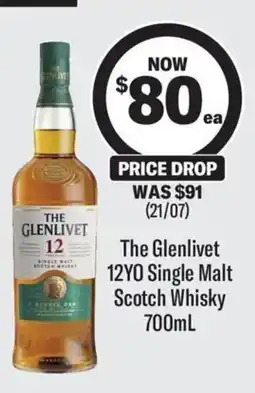 Coles The Glenlivet 12YO Single Malt Scotch Whisky offer