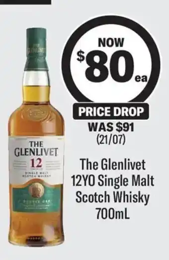 Coles The Glenlivet 12YO Single Malt Scotch Whisky offer