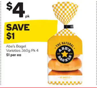 Woolworths Abe's Bagel Varieties offer