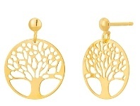 Shiels 9ct Gold Filled Tree of Life Cut-Out Stud Earrings offer
