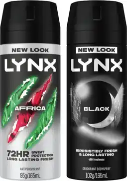 IGA Lynx Antiperspirant or Deodorant Body Spray 165mL Selected Varieties offer